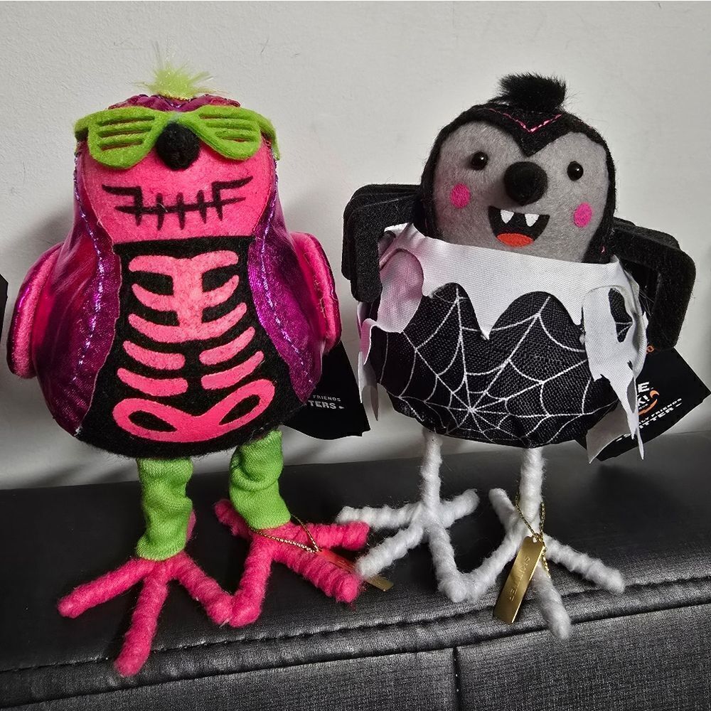 Lot of two Target Hyde & Eek Halloween Birds Featherly Friends